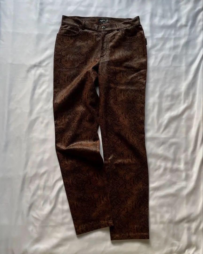 agnes.b. Fake Python Leather Pants Size 38 Polyester 100% | eBay