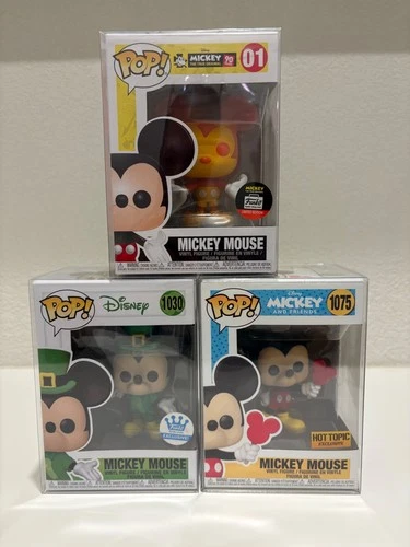 Funko Pop! Mickey Mouse 1030, 1075, 01 - exclusives - Lot of 3