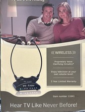 TV Ears 5.0 Analog Wireless Voice Clarifying Headset System Untested B15 