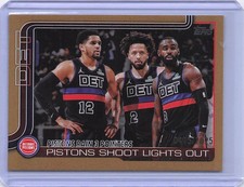 2025-26 Topps #279 Pistons Rain 3 Pointers: Pistons Shoot Lights Out /2025