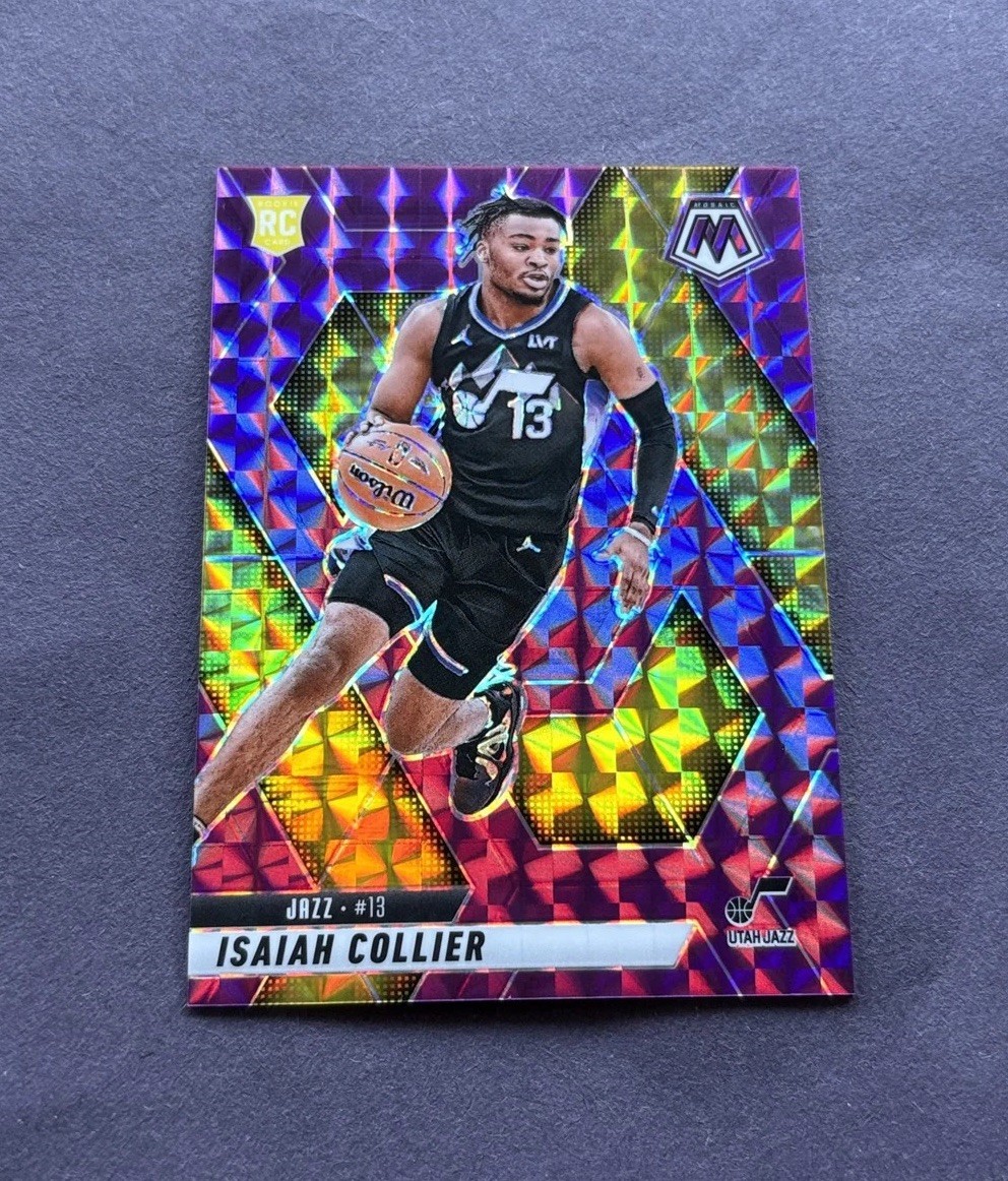 2024-25 Panini Mosaic - Rookies Isaiah Collier #222 Purple Mosaic Prizm /99 (RC)