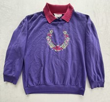 VTG Periphery Women’s Sweater Sz P MED Floral Christmas Mom Pink Purple USA Made