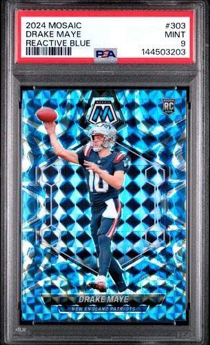 2024 PANINI MOSAIC 303 DRAKE MAYE REACTIVE BLUE PSA 9 3203