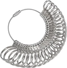 Mudder Stainless Steel Ring Gauges Finger Sizer Professional Measuring Ring... 