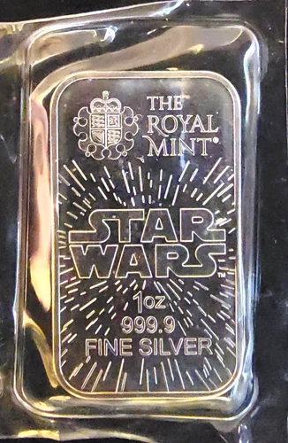 Star Wars Royal Mint Light Speed Han Solo Luke Bullion-0.999 Silver 1 Oz Art Bar