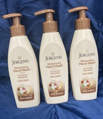 LOT of 3 - JERGENS 8.45Fl Oz. (250ml) Hydrating COCONUT Moisturizing Hand Wash