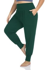 Women's Plus Size Casual Yoga Joggers Comfy Loose Workout Lounge Pants with P...
