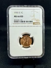 1955-S Lincoln Wheat Penny NGC MS66 RD (Red)