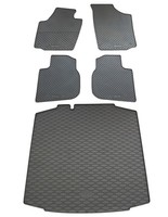 Gummi FußMatten Kofferraumwanne FüR Skoda Rapid 2012- Set Gummimatten Auslage
