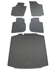 Gummi Fußmatten Kofferraumwanne für Skoda Rapid 2012- Set Gummimatten Auslage