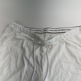 Victoria's Secret Cotton Lounge Drawstring PJ Pants w/Pocket White  Size XL  NWT