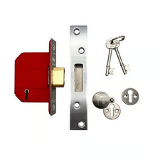 Image of Union Strongbolt 2100S BS 5 Lever Mortice Deadlock 68Mm 2.5In Satin Chrome