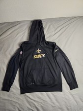 New Orleans Saints Nike Therma-Fit On Field Hoodie Mens Sz Large Black Gold NEW
