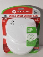First Alert 2-in-1 Smoke  Carbon Monoxide Alarm, 10-Year Battery, White