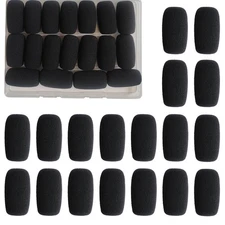 18 Pack Mini Foam Windscreen for Headset Microphone - High Density Mic Covers...