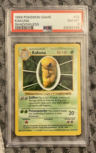 Kakuna (Shadowless) graded PSA 8 for sale on eBay