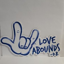 Dutch Bros Coffee Love Abounds Hand Sign Sticker Blue White Coffee  Tea