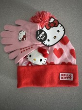 Pink Hello Kitty Hat And Gloves Set NWT