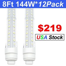 12 Pack T8 R17D HO 8FT Led Tube Light Bulbs 144W T12 8Foot Led Shop Light 6500K