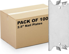  100 Pack  AP-12061, Safety Nail Plate for Wood Studs 16-Gauge Steel, 1.5 X 2.5