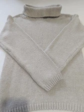 Vtg Semplice Silk Blend Sweater Size M Oatmeal Quiet Luxury Academia Heritage