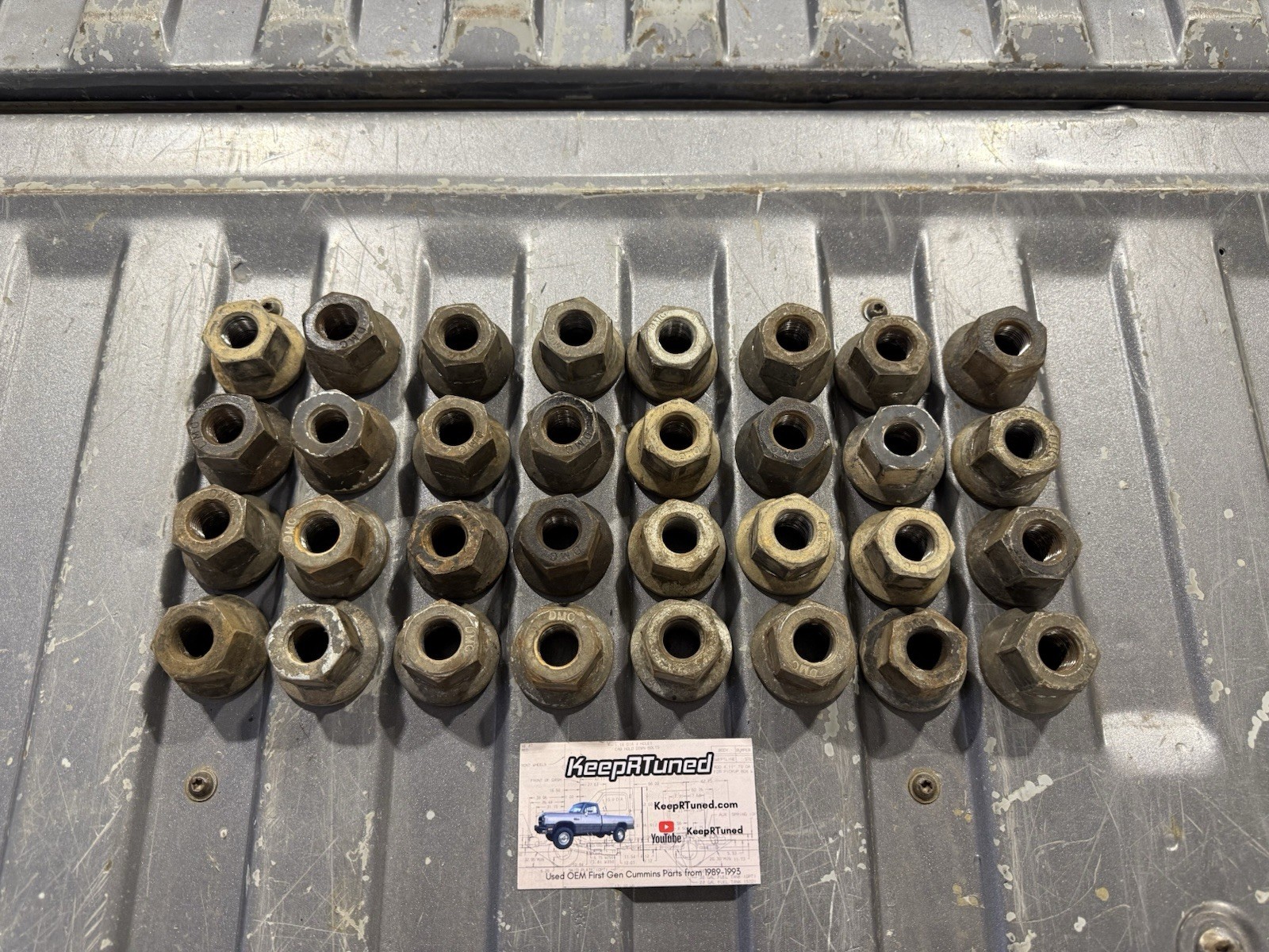 1989 - 1993 1ST GEN DODGE D350 W350 CUMMINS DUALLY OEM SET OF 32 WHEEL LUG NUTS