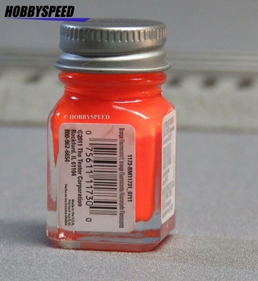 TESTORS 1173TT PAINT FLUORESCENT ORANGE ENAMEL 1/4oz plastic model TES1173 NEW