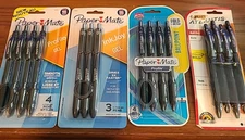 lot 15 Vintage Pens Paper Mate Bic Ballpoint NOS Gripper Smooth Medium Bold