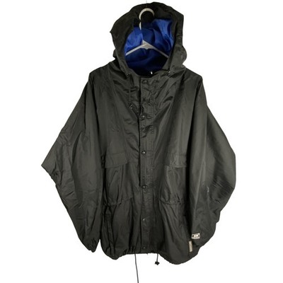 Helly Hansen Jacket Mens Medium Black HH Packable Hooded Full Zip Windbreaker