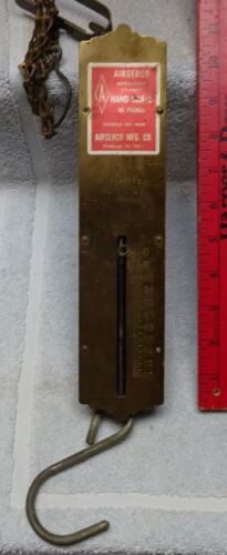 * Vintage - BRASS - 80 Lb - HANGING Refrigeration SCALE - AIRSERCO - Used ** - Picture 1 of 3