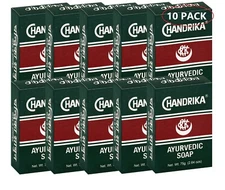 Chandrika Ayurvedic Soap 3 oz- 10 Pack
