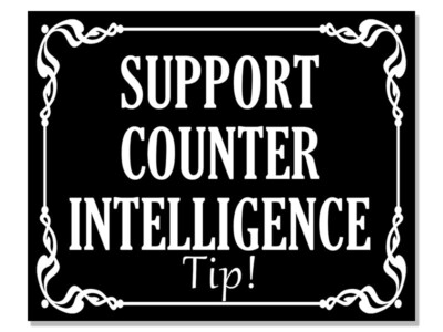 3x4 inch Support Counter Intelligence Tip Jar Sticker (funny cafe accept decal)