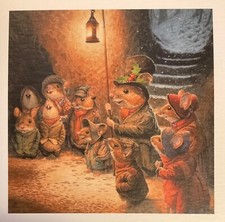 Carol Singing Mice ~ The Wind In The Willows Christmas Card ~ Single Card ~ 14cm