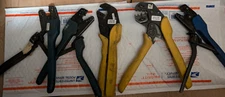 6 various Thomas Betts ERG-2007 Sta-Kon Grip Ratcheting Crimp Tool as is
