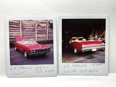 CCA 2 Photograph 1980's Polaroid Artistic 1969 Chevy Chevrolet Chevelle  350 CID
