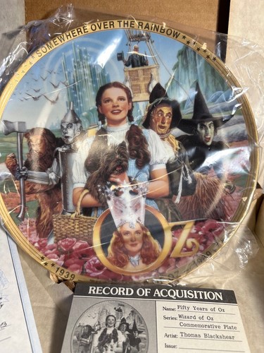 The Wizard of Oz Somewhere over the Rainbow 50 Years of OZ Commemorative Plate-G - Picture 20 of 20