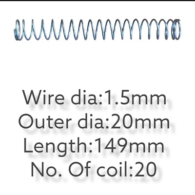 1,5 mm Drahtdurchmesser x 20 mm Außendurchmesser x 149 mm lange Druckfeder x 1 Stück
