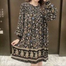 ZARA Printed Round Neck Mini Dress NWT Size Medium