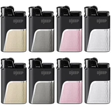8 Bic DJEEP Lighters BOLD Textured Metallic Design Disposable 2 Lighters/Color