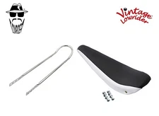20" ORIGINAL LOWRIDER Black/White Banana Seat Black W/Chrome SissyBar 20"