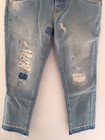 $200 ATOS LOMBARDINI Women's NWT Size 25 24 XS Blue Distressed Patch Capri Jeans — photo 5