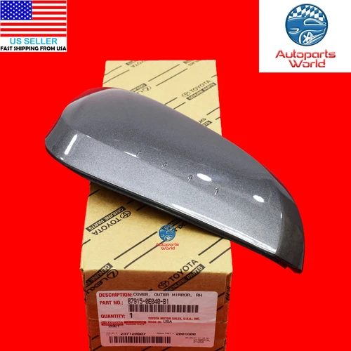 GENUINE TOYOTA 14-19 HIGHLANDER RIGHT OUTER GRAY 1H1 MIRROR COVER 87915-0E040-B1