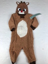 Rudolph Red Nosed Reindeer Baby Boys Girls Union Suit Pajamas NWT 12 Month