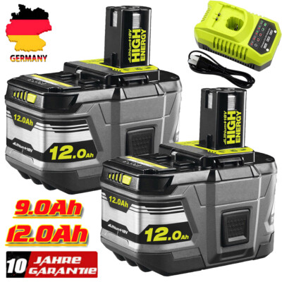 2X 12Ah 18V Original Akku für RYOBI One Plus RB18L50 P108 9.0 Batterie/Ladegerät