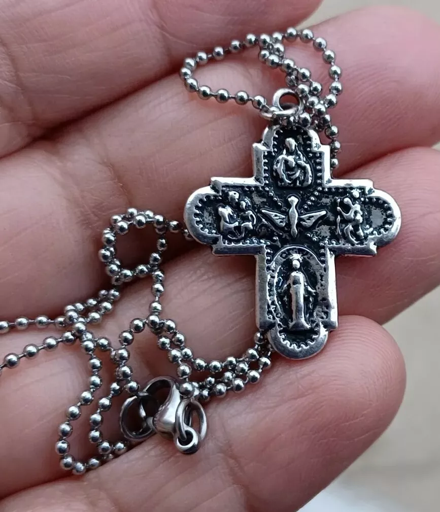 Four way cross necklace deals