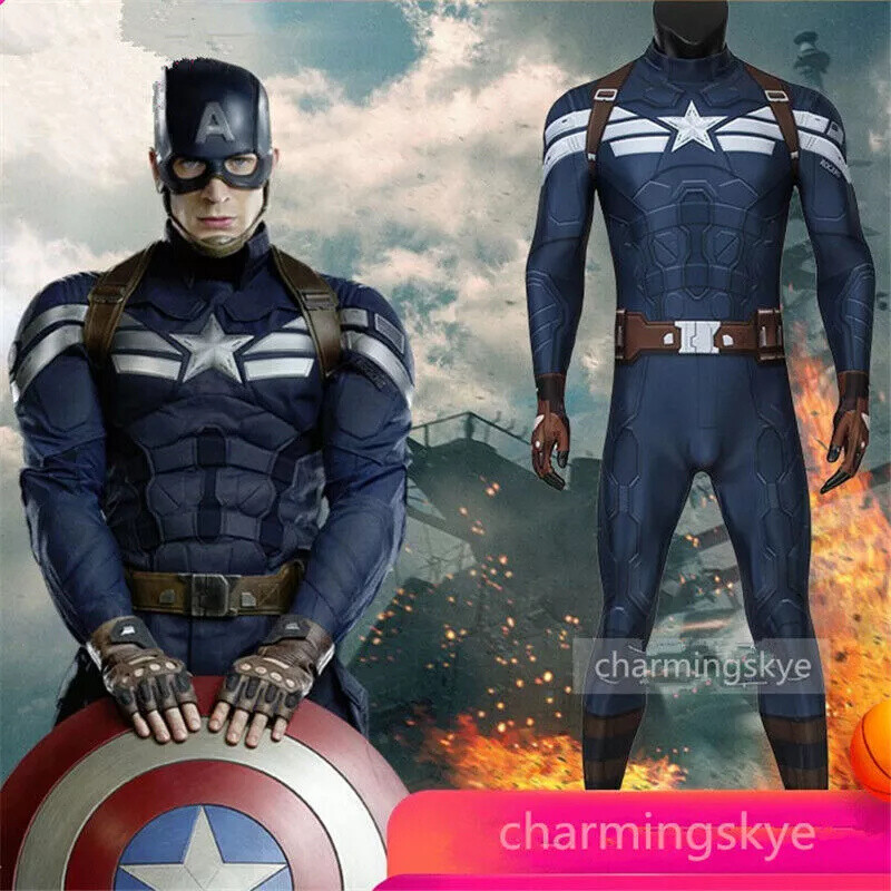 Avengers Infinity War Capitán América Hombres Disfraz Disfraz Halloween 3D Body