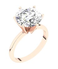 VVS F 4.0/5.0/6.0/7.0 Ct Lab Grown Round Diamond Solitaire Wedding Ring 14K Gold