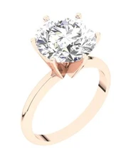VVS F 4.0/5.0/6.0/7.0 Ct Lab Grown Round Diamond Solitaire Wedding Ring 14K Gold