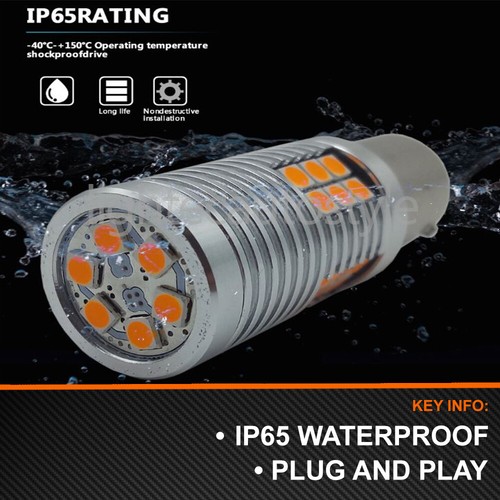 2x Ba15s P21W 30SMD amber LED canbus turn signal indicator light bulbs orange 🔶 - Picture 9 of 9