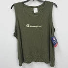 Champion Olive Green Ribbed Knit Tank Top Women's Size 2XL